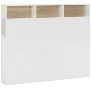 VS VENTA-STOCK Tête de lit Zeus 145 cm blanc, 2 portes 9 trous pas cher