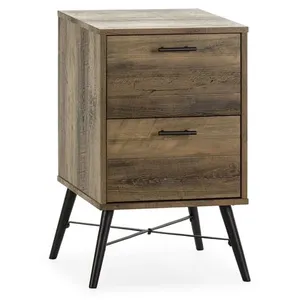 VS Venta-Stock Table de Chevet Clavel 2 Tiroirs Couleur Rustique pas cher