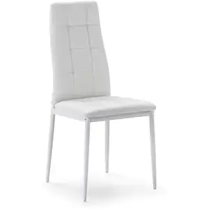 Comparateur de prix : VS VENTA-STOCK Set de 4 chaises Salon Chelsea tapissées Blanc,42 cm (Largeur) x 51 cm (Profondeur) x 97 cm (Hauteur)