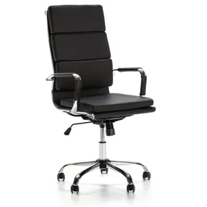 VS VENTA-STOCK Fauteuil de Bureau Morgan inclinable Noir, Cuir synthétique, Chaise Executive avec appuie-tête et Coussin rembourré,Hauteur pas cher