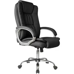 HOMN Chaise de bureau elevable et Fauteuil inclinable en simili cuir noir pas cher