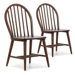 VS VENTA-STOCK Pack 2 chaises Clarck Couleur Noyer, Bois Massif, 48 cm x 48 cm x 92 cm