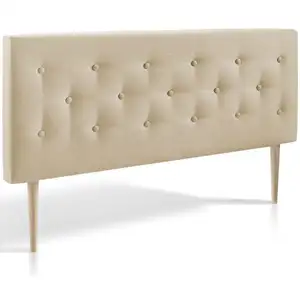 HOMN Tête de lit 160x100 cm, capitonnée tissu beige, l'épaisseur de 8 cm pas cher