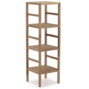 Comparateur de prix : VS VENTA-STOCK Étagère Alam en bois de noyer, hauteur 117,5 cm avec 4 niveaux