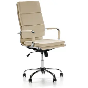 VS VENTA-STOCK Fauteuil de Bureau Morgan inclinable Taupe, Cuir synthétique pas cher