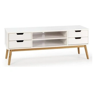 VS VENTA-STOCK Meuble tv Baku 1 porte et 2 tiroir couleur blanc, 140 cm pas cher