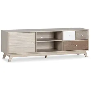 Vs Venta-Stock Meuble TV Maia 1 porte et 3 tiroirs multicolores pas cher