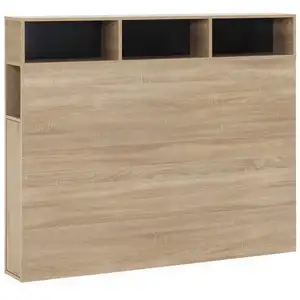 VS VENTA-STOCK Tête de lit Zeus 165 cm avec rangements chêne, 2 portes 9 trous