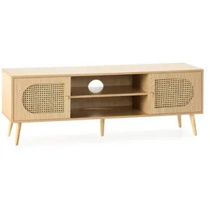 HOMN Meuble Tv 2 portes couleur Chêne pas cher