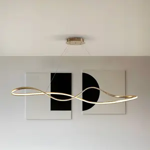 Schuller Valencia Suspension LED Lia, dorée, CCT, télécommande, métal