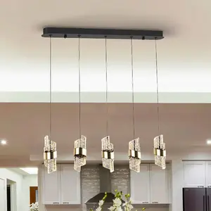 Schuller Valencia Suspension LED Iliada, longueur 96 cm, métal noir/do... pas cher