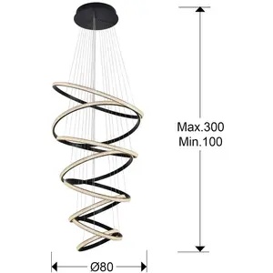 Schuller Valencia Suspension LED Ring, noir, intensité lumineuse varia...Vendu parluminaire