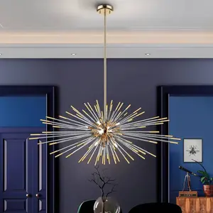 Schuller Valencia Suspension Evasion, 9 lampes, or, métal, verre, Ø 10...