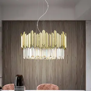 Schuller Valencia Suspension Tiara, ronde, verre à facettes, chrome/orVendu parluminaire