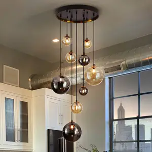Schuller Valencia Suspension Dark, fer, verre, ambre, smoke, Ø 55 cmVendu parluminaire