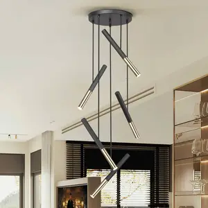 Schuller Valencia Suspension LED Edna, à 5 lampes, métal, noir, intens...Vendu parluminaire