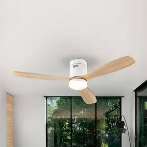Schuller Valencia Ventilateur de plafond LED Siroco, blanc/bois clair ... pas cher