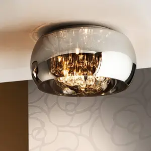 Schuller Valencia Plafonnier LED Argos avec cristaux, Ø 40 cmVendu parluminaire