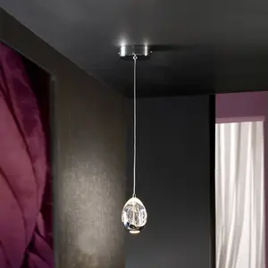 Schuller Valencia Suspension LED Rocio, à 1 lampe, métal, verre, chrom...