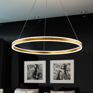 Schuller Valencia Suspension LED Helia, dorée, Ø 100 cm, métal