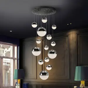 Schuller Valencia Suspension LED Sphere, 14 ampoules, chrome, à intens...Vendu parluminaire
