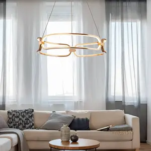 Schuller Valencia Suspension LED Colette à 3 lampes, dorée rosée