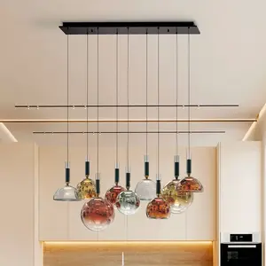 Charlize ii suspension cluster 9 lumières led multicolores 3000 k pas cher
