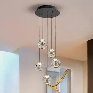 Schuller Valencia Suspension LED Zaira, Ø 33 cm, noir/doré, à 5 lampes...