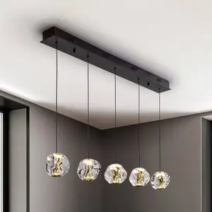 Schuller Valencia Suspension LED Zaria, à 5 lampes, noir, transparent,...