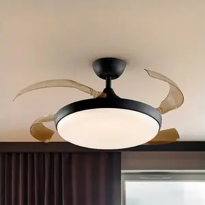 Schuller Valencia Ventilateur de plafond LED Venturi noir/fumé DC Ø 10... pas cher