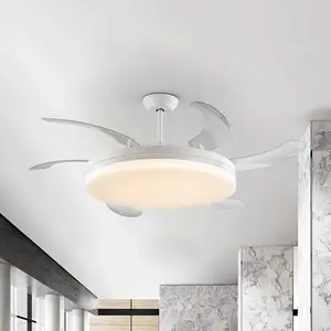 Schuller Valencia Ventilateur de plafond LED Vento blanc/transparent, ... pas cher