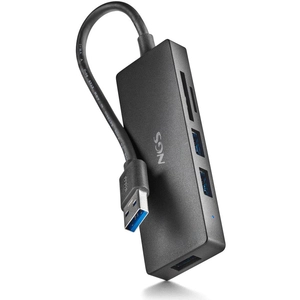 NGS IHUB READER HUB USB-A 3.2 5000 Mbit/s vers 3x USB 3.0 / SD / MicroSD Noir