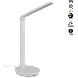 Barcelona Led - Lampe de bureau led avec usb - Dimmable - cct - 4W - Blanc