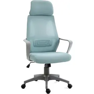 Chaise de bureau ergonomique Vinsetto bleu pas cher