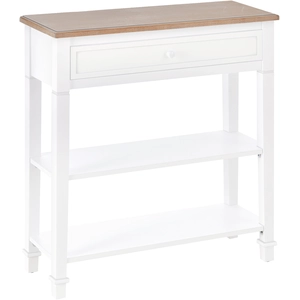 Comparateur de prix : HOMCOM Console de salle de bain MCOM avec 2 étagères, 1 tiroir amovible rétro 75,6x27,5x80,5 cm