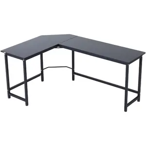 Table de bureau d'angle Vinsetto 168x120x75cm Noir pas cher