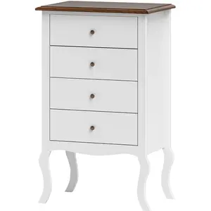 HOMCOM Commode de Chambre avec 4 Tiroirs Design Anti-basculement Coiff... pas cher