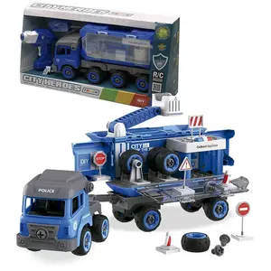 Tachan Camion De Police Son électrique Montage Et Télécommande pas cher