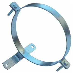 WOLFPACK Collier de serrage pour tuyau de poêle galvanisé avec support 150 mm.Vendu paramazon