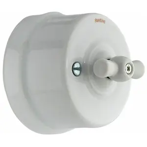 Interrupteur va-et-vient Garby manette blanc Ø64,5 mm Fontini pas cher