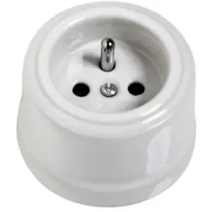 Comparateur de prix : Prise avec terre Porcelaine Blanche 16A-250V - FONTINI - GARBY