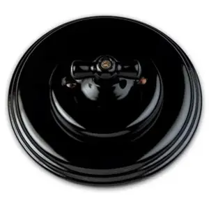 Interrupteur va-et-vient Fontini Garby Porcelaine noire, manette noire pas cher