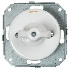 Comparateur de prix : Interrupteur va-et-vient Garby Colonial manette blanc Ø64,5 mm Fontini