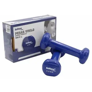 Haltère Softee - Lot de 2 - Vinyle - 0,5 kg - Bleu pas cher