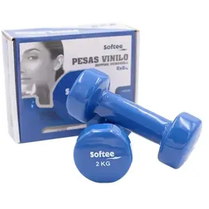 Comparateur de prix : Softee Deportium Lot d'haltères en Vinyle Multicolore Bleu foncé/Blanc 2 kg