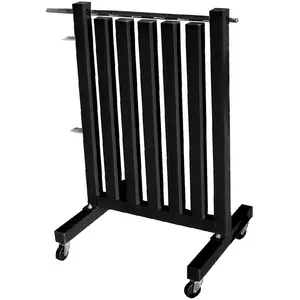 Support de rangement pour poids en vinyle avec roues et barre Softee - Blanc pas cher