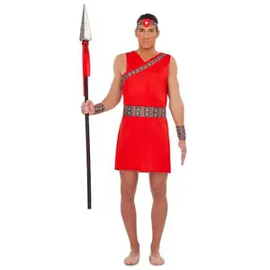 Mom Déguisement Massaï rouge homme - M / L - Adulte - Tissu ethnique - Costume complet