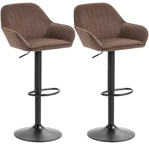 HOMCOM Ensemble de 2 Tabourets de Bar Giratoires Hauteur Réglable 87-1... pas cher