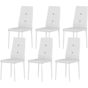 HOMCOM Ensemble de 6 Chaises de Salle à Manger Tapissées en PU avec Do... pas cher