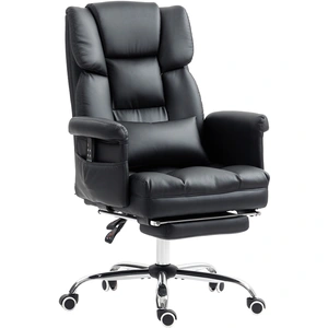 HOMCOM Fauteuil de Bureau avec 6 Points de Massage Repose-pieds Rétrac... pas cher
